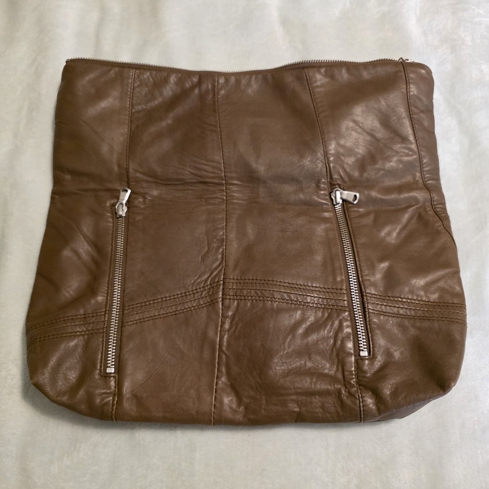 One Of A Kind Hand Crafted Leather Clutch Purse Made From Jacket Super Soft